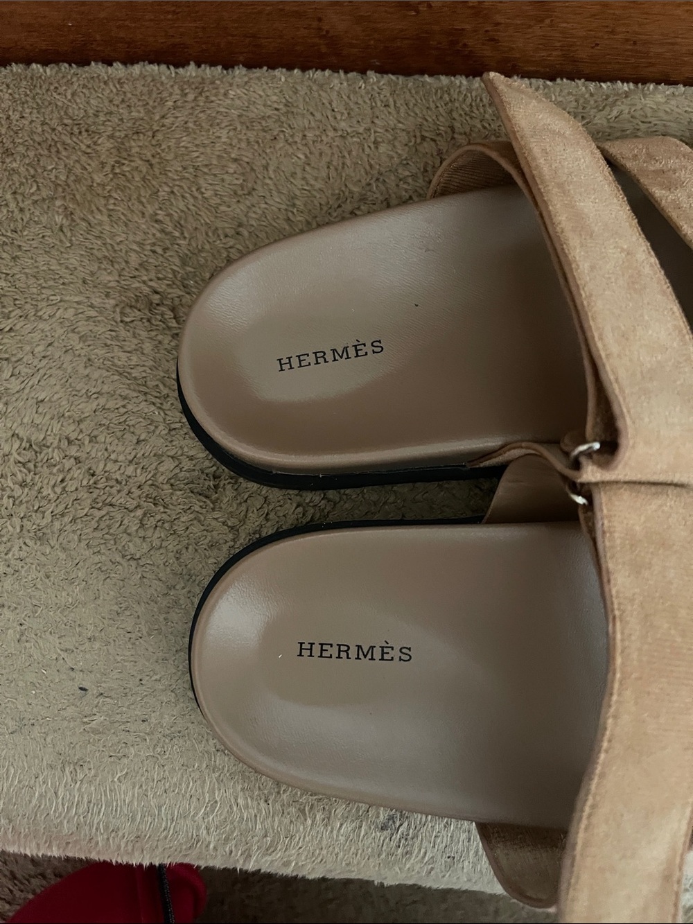 NWOT Authentic Herme’s Suede Goatskin Womens Chypre Sandals Size 36/ U.S. 5.5 - Picture 6 of 13